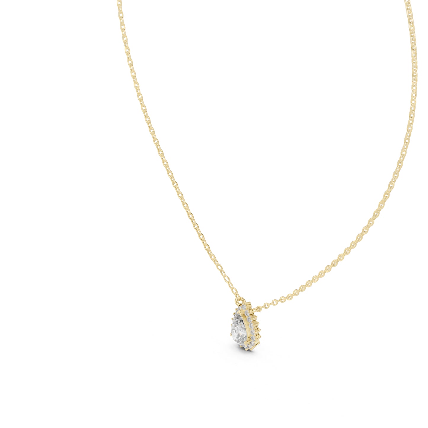 14K Rose Gold Pear & Round Lab-Grown Diamond Pendant for Women | Party Wear | Pure Carat