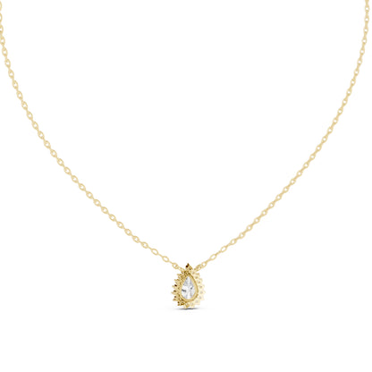 14K Rose Gold Pear & Round Lab-Grown Diamond Pendant for Women | Party Wear | Pure Carat