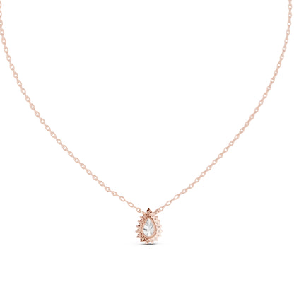 14K Rose Gold Pear & Round Lab-Grown Diamond Pendant for Women | Party Wear | Pure Carat