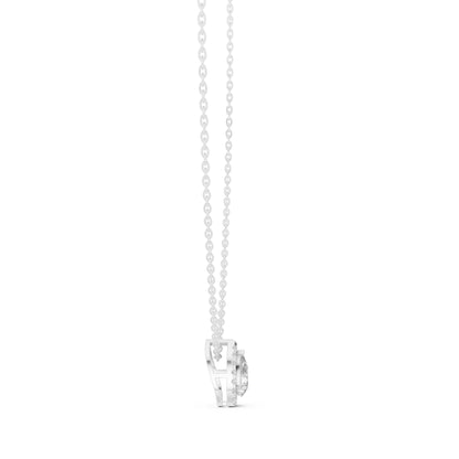 18K White Gold Round & Pear Lab-Grown Diamond Pendant for Women | Bridal Wear | Pure Carat