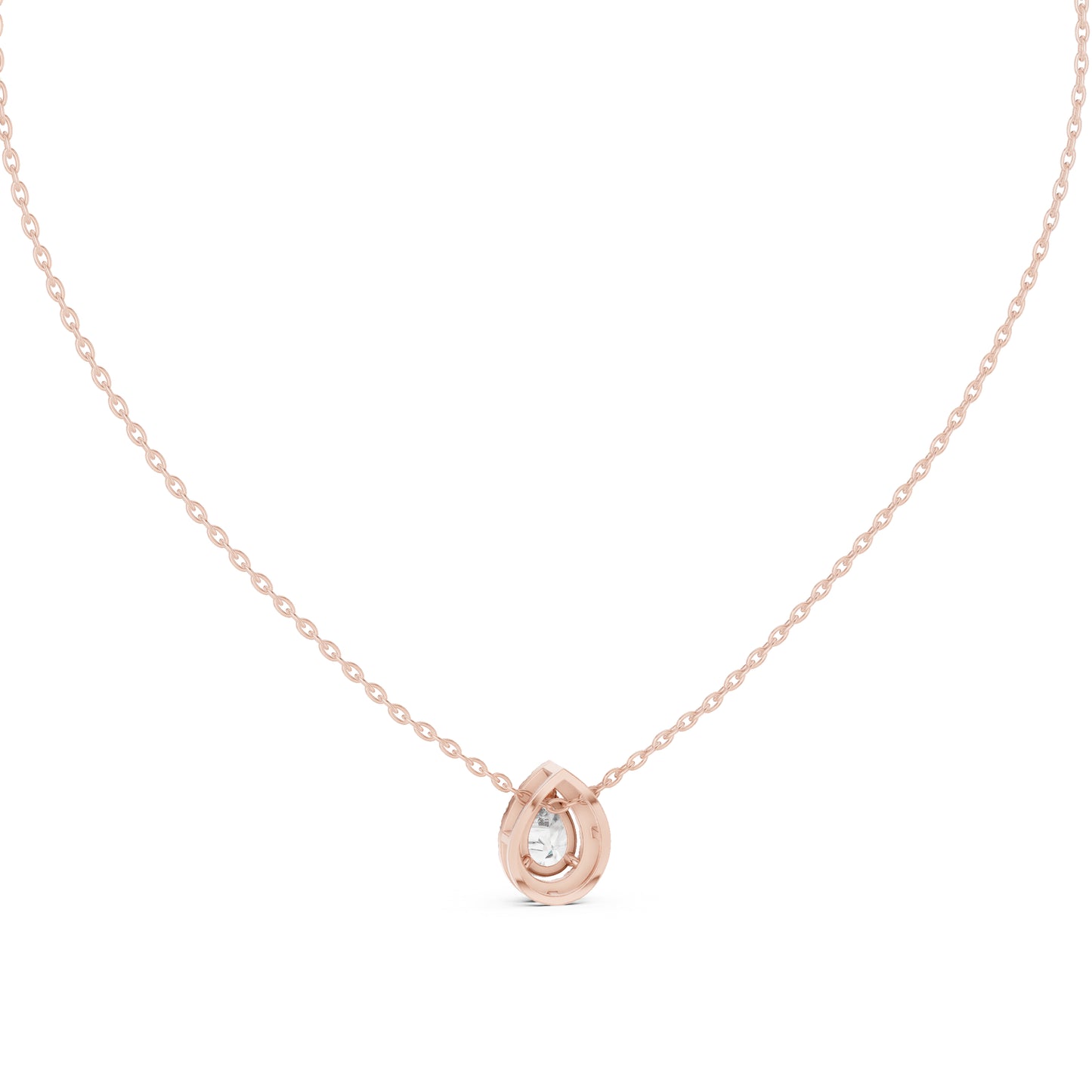 18K White Gold Round & Pear Lab-Grown Diamond Pendant for Women | Bridal Wear | Pure Carat