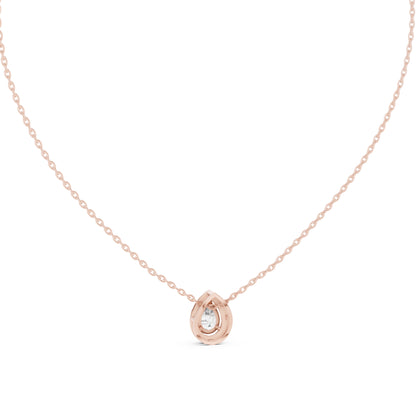 18K White Gold Round & Pear Lab-Grown Diamond Pendant for Women | Bridal Wear | Pure Carat