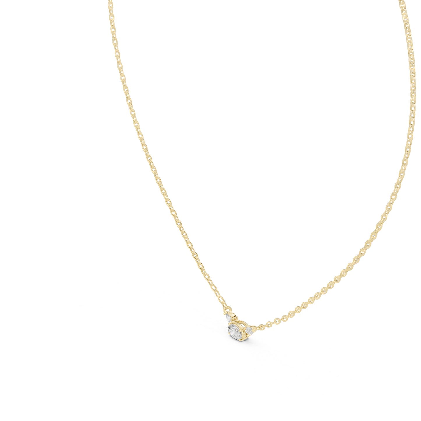 18K Yellow Gold Round Lab-Grown Diamond Pendant for Women | Party Wear | Pure Carat