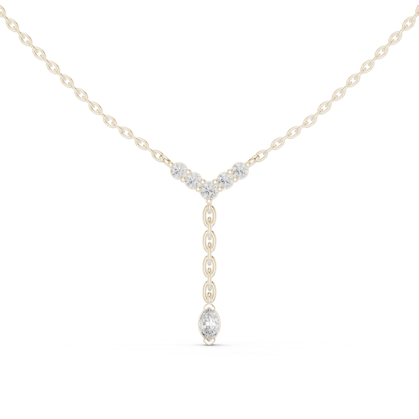 14K Rose Gold Marquise & Round Lab-Grown Diamond Pendant for Women | Wedding Wear | Pure Carat