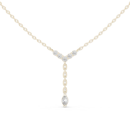 14K Rose Gold Marquise & Round Lab-Grown Diamond Pendant for Women | Wedding Wear | Pure Carat