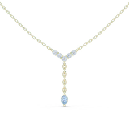 14K Rose Gold Marquise & Round Lab-Grown Diamond Pendant for Women | Wedding Wear | Pure Carat