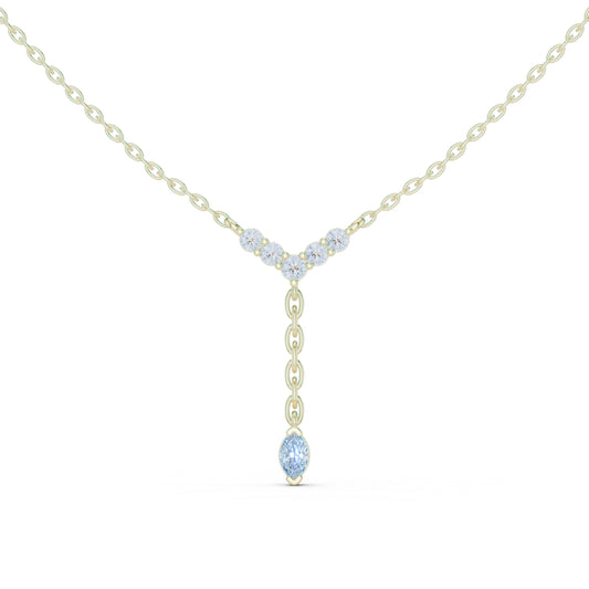 14K Rose Gold Marquise & Round Lab-Grown Diamond Pendant for Women | Wedding Wear | Pure Carat