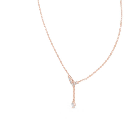 14K Rose Gold Marquise & Round Lab-Grown Diamond Pendant for Women | Wedding Wear | Pure Carat