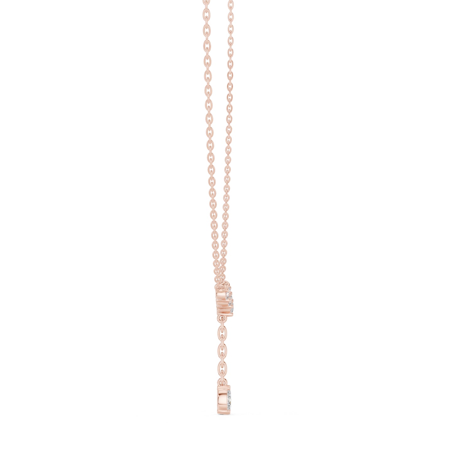 14K Rose Gold Marquise & Round Lab-Grown Diamond Pendant for Women | Wedding Wear | Pure Carat