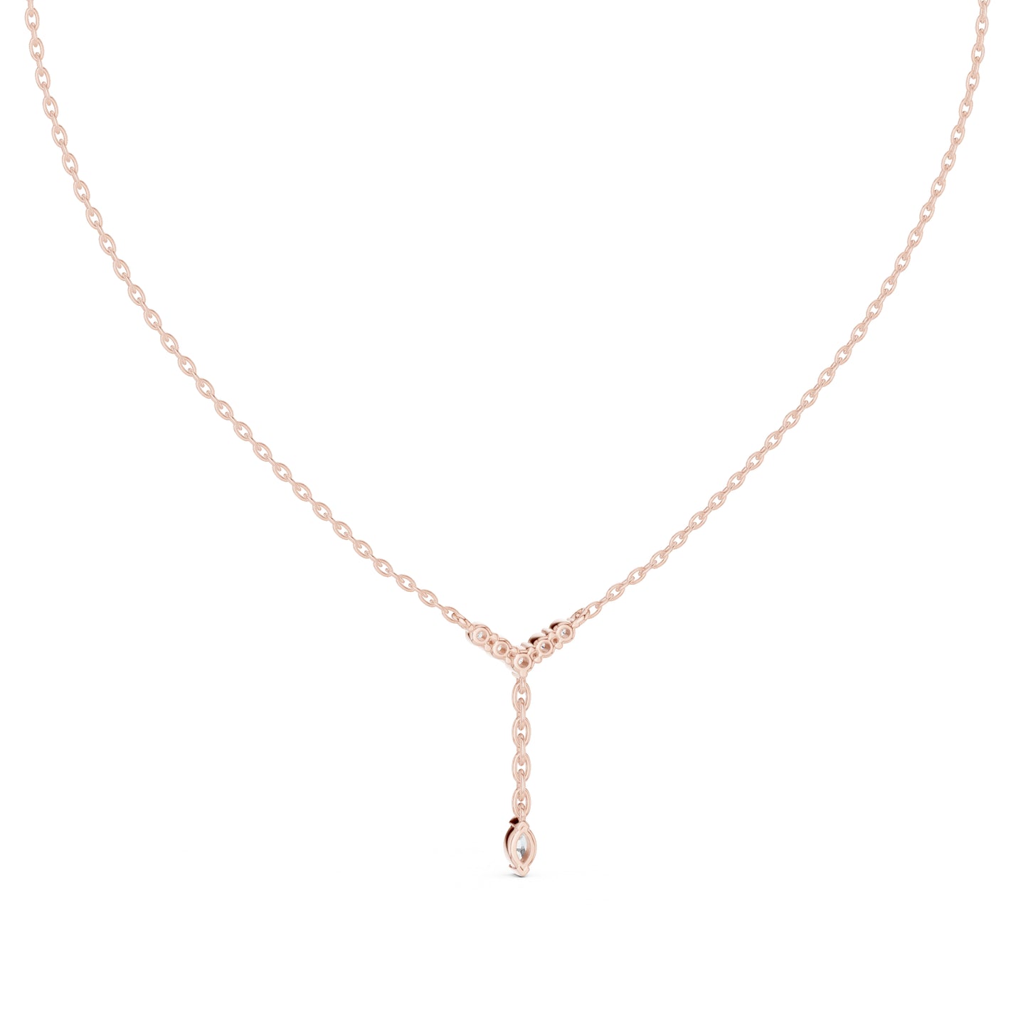 14K Rose Gold Marquise & Round Lab-Grown Diamond Pendant for Women | Wedding Wear | Pure Carat