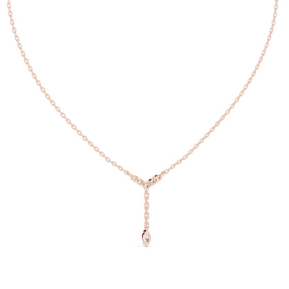 14K Rose Gold Marquise & Round Lab-Grown Diamond Pendant for Women | Wedding Wear | Pure Carat
