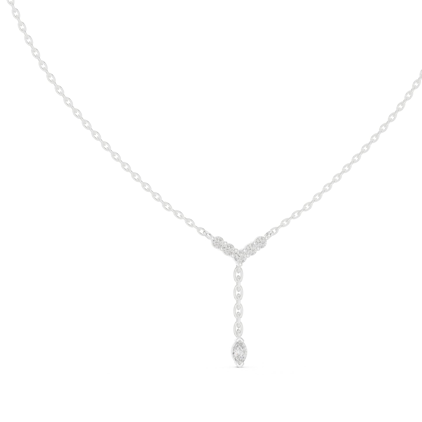 14K Rose Gold Marquise & Round Lab-Grown Diamond Pendant for Women | Wedding Wear | Pure Carat