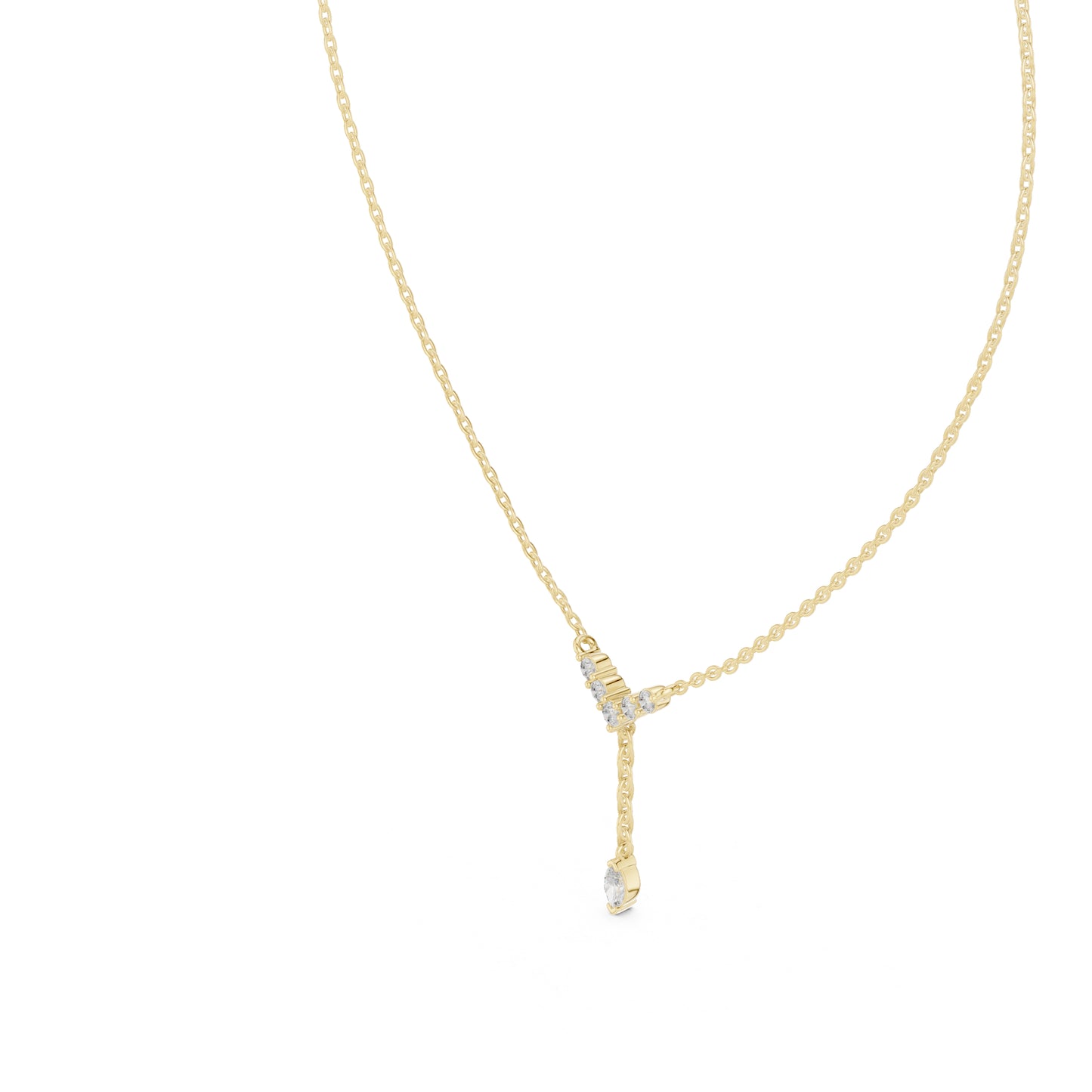 14K Rose Gold Marquise & Round Lab-Grown Diamond Pendant for Women | Wedding Wear | Pure Carat