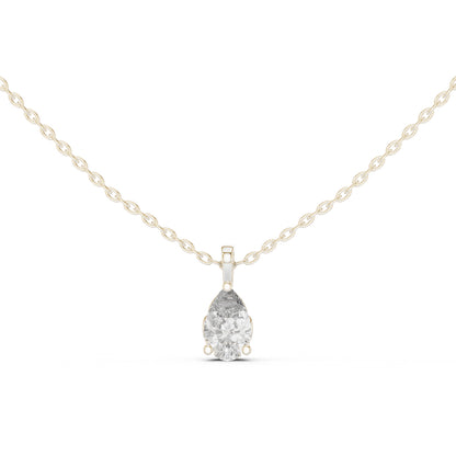 18K Yellow Gold Pear Lab-Grown Diamond Pendant for Women | Party Wear | Pure Carat