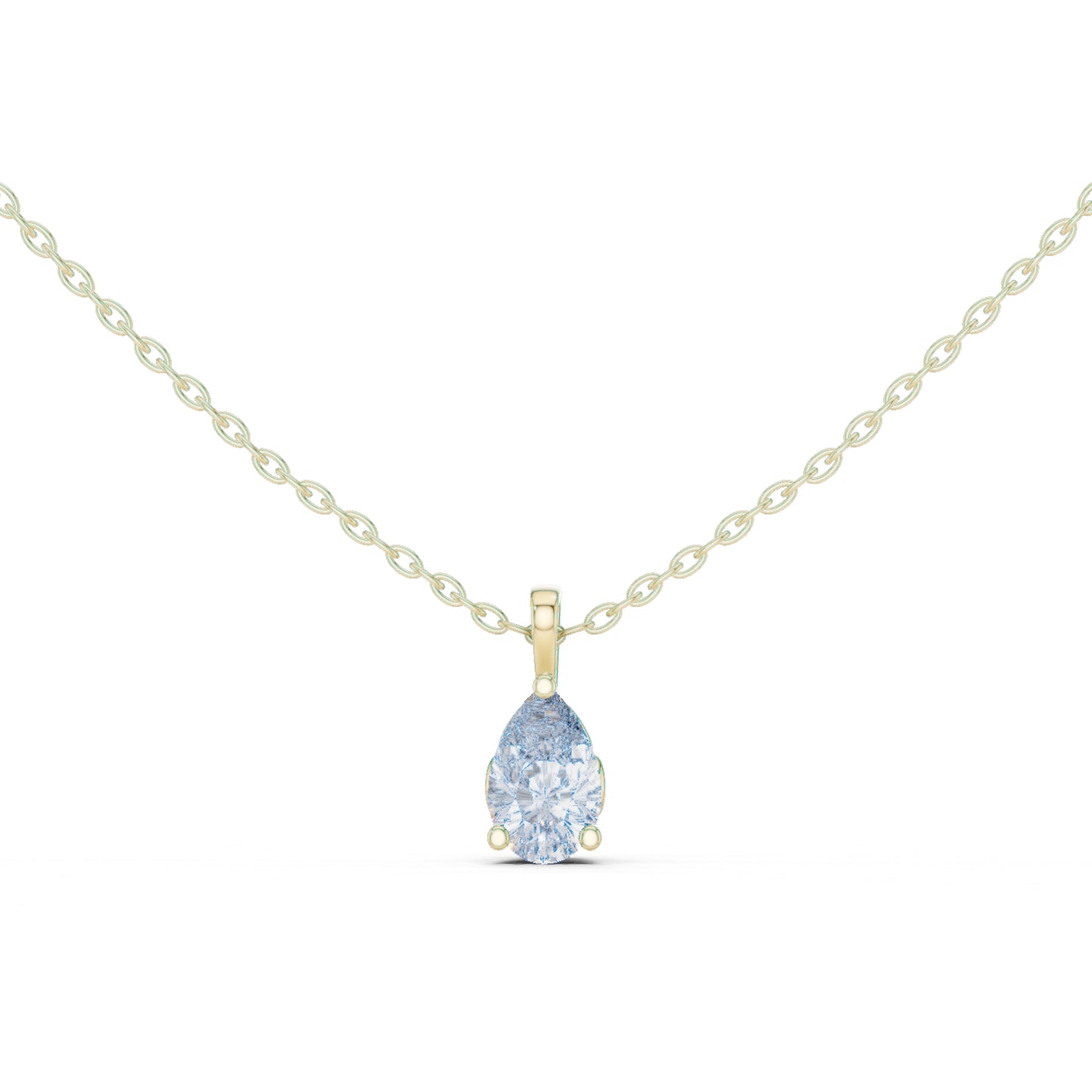 18K Yellow Gold Pear Lab-Grown Diamond Pendant for Women | Party Wear | Pure Carat