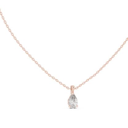 18K Yellow Gold Pear Lab-Grown Diamond Pendant for Women | Party Wear | Pure Carat