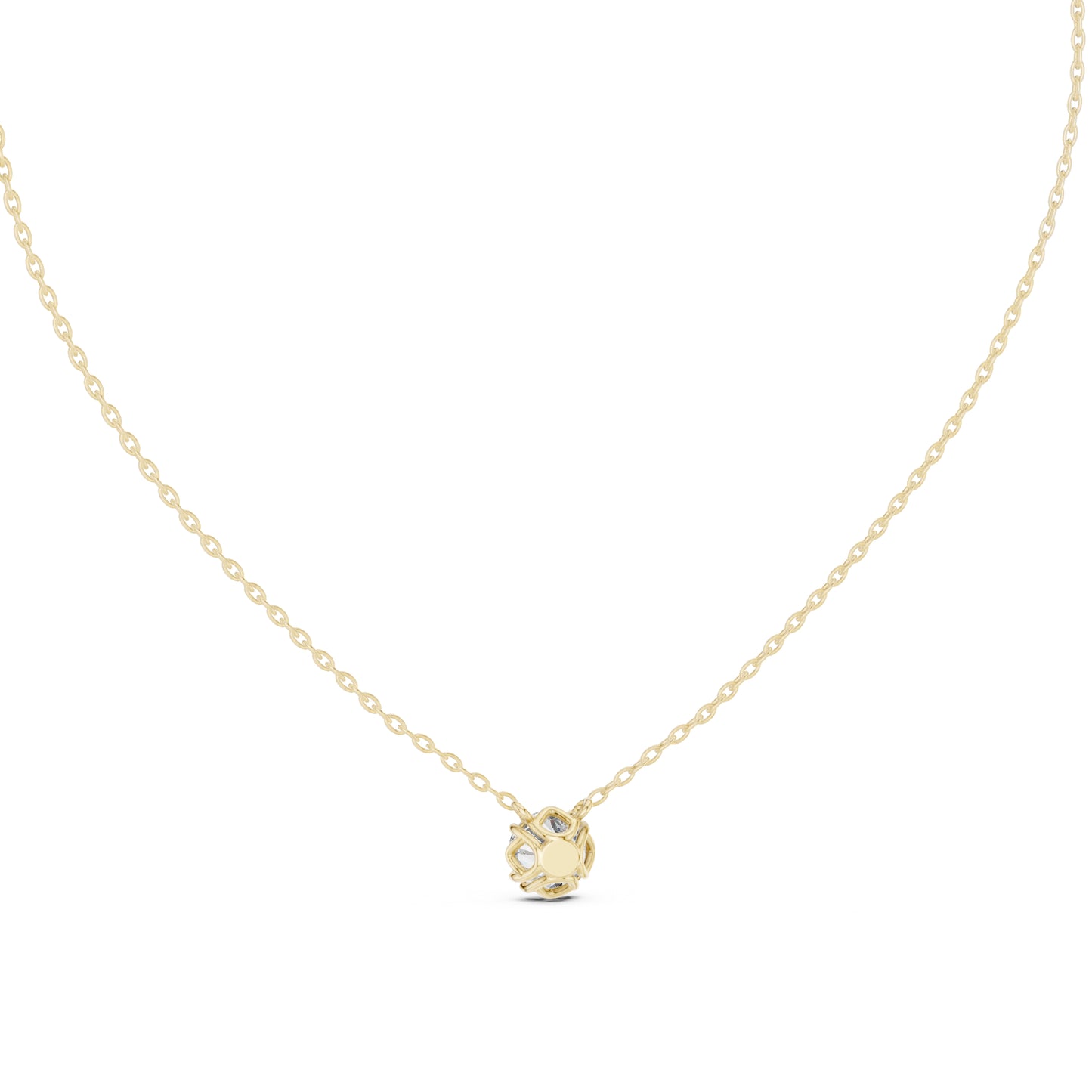 14K Yellow Gold Round Lab-Grown Diamond Pendant for Women | Engagement | Pure Carat