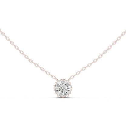 14K Yellow Gold Round Lab-Grown Diamond Pendant for Women | Engagement | Pure Carat