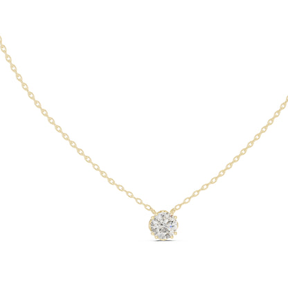 14K Yellow Gold Round Lab-Grown Diamond Pendant for Women | Engagement | Pure Carat
