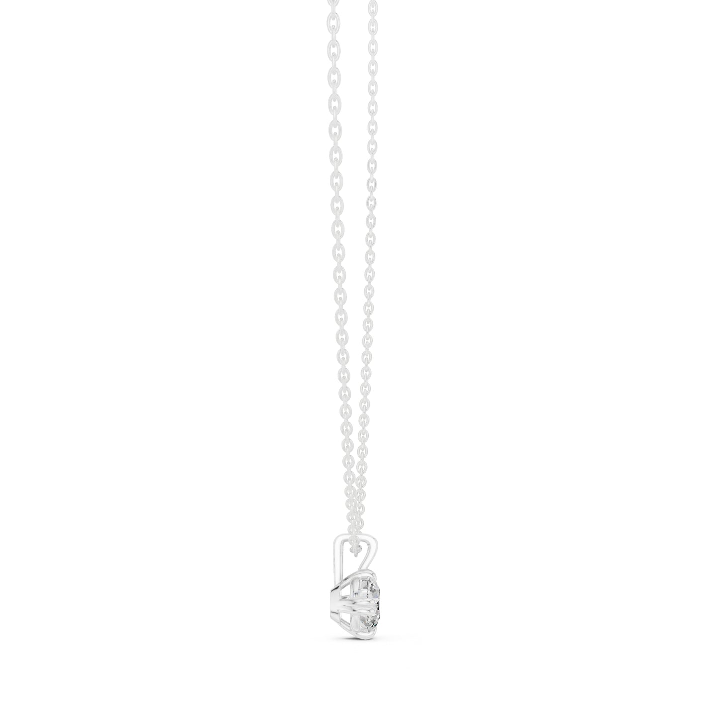 18K White Gold Round Lab-Grown Diamond Pendant for Women | Everyday Wear | Pure Carat