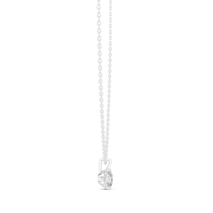 18K White Gold Round Lab-Grown Diamond Pendant for Women | Everyday Wear | Pure Carat