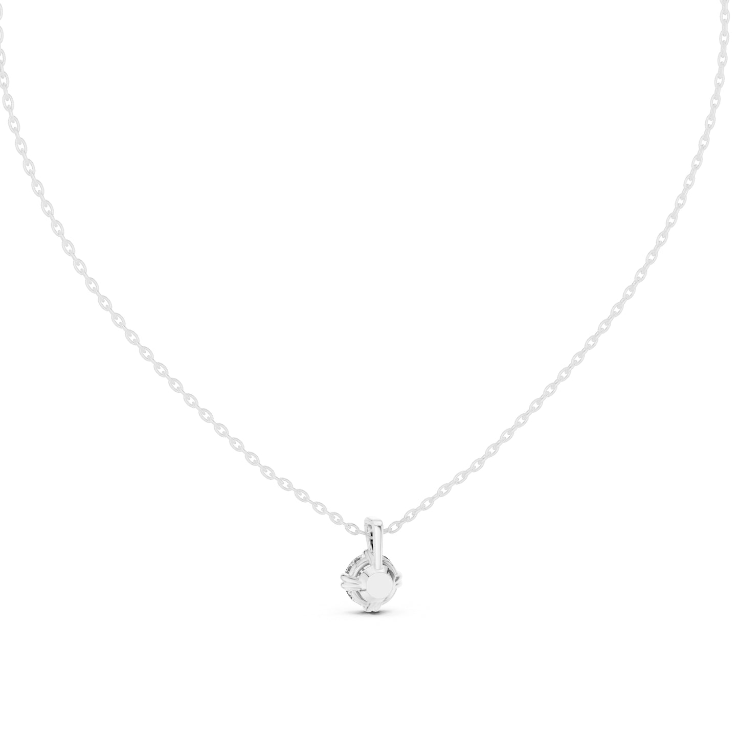 18K White Gold Round Lab-Grown Diamond Pendant for Women | Everyday Wear | Pure Carat