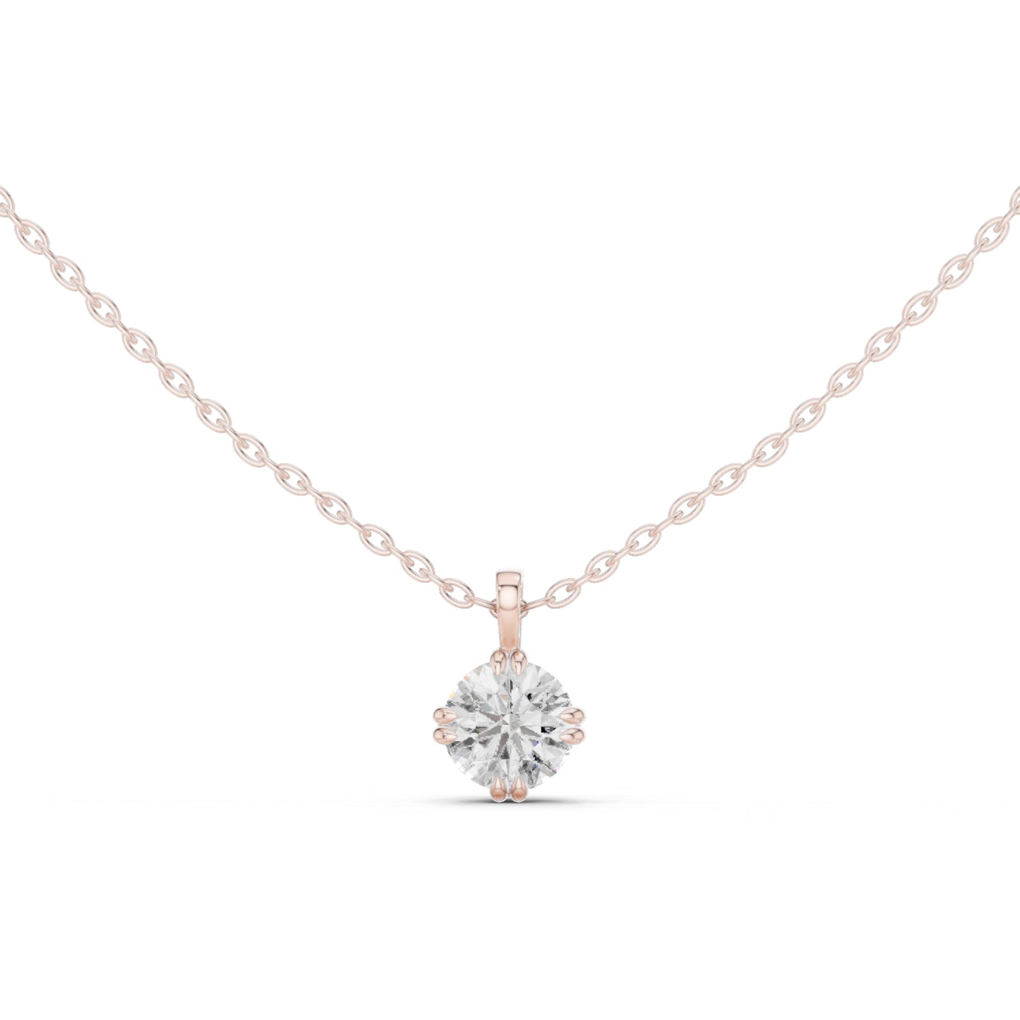 18K White Gold Round Lab-Grown Diamond Pendant for Women | Everyday Wear | Pure Carat