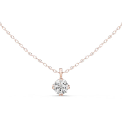 18K White Gold Round Lab-Grown Diamond Pendant for Women | Everyday Wear | Pure Carat