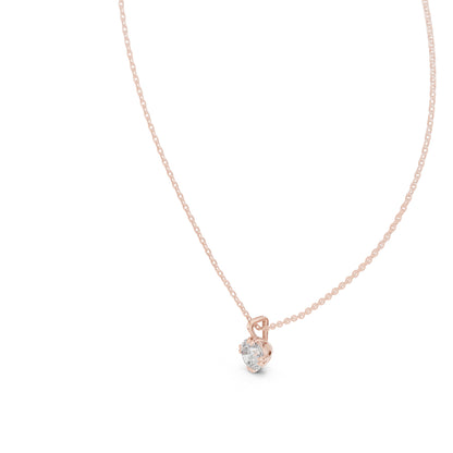 18K White Gold Round Lab-Grown Diamond Pendant for Women | Everyday Wear | Pure Carat