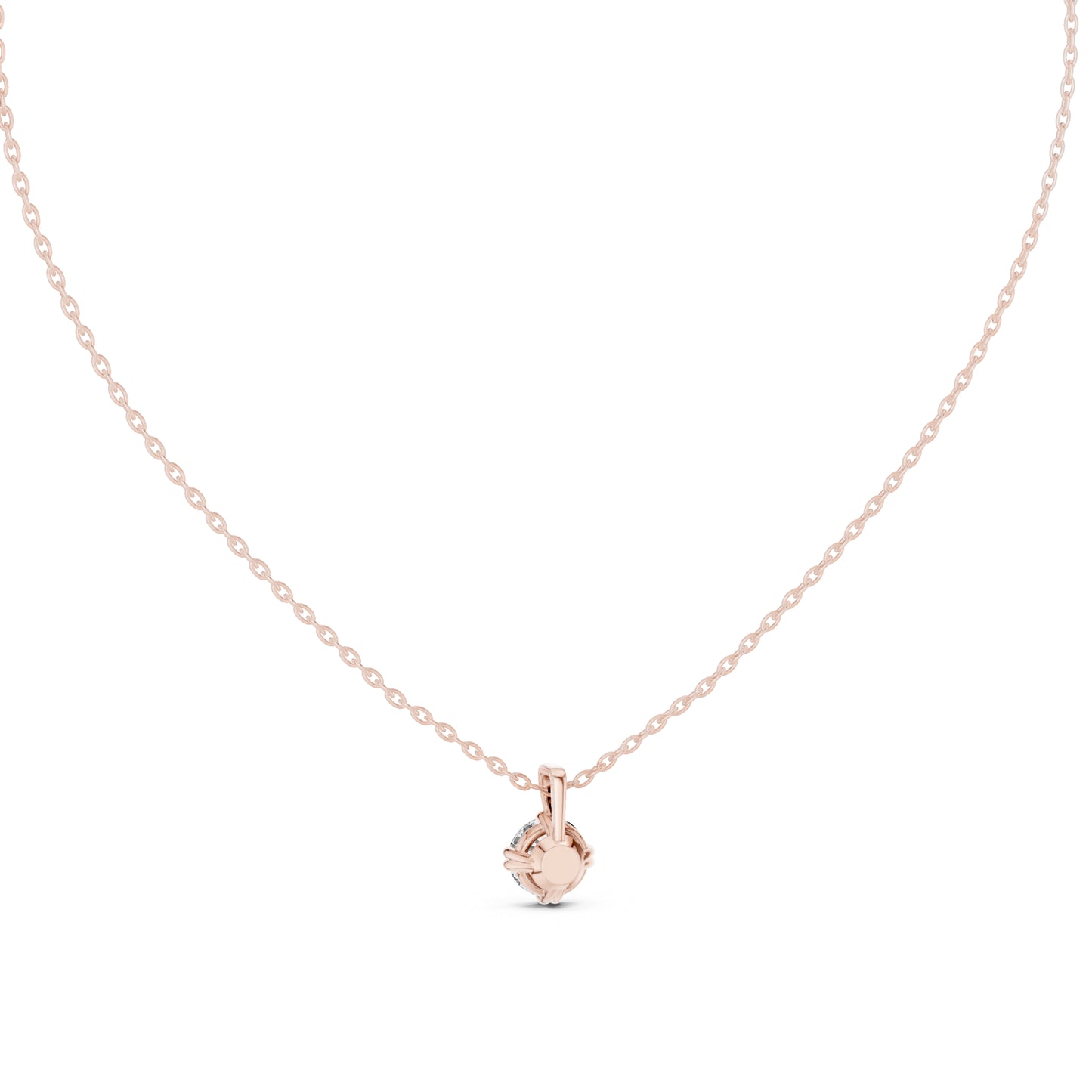 18K White Gold Round Lab-Grown Diamond Pendant for Women | Everyday Wear | Pure Carat