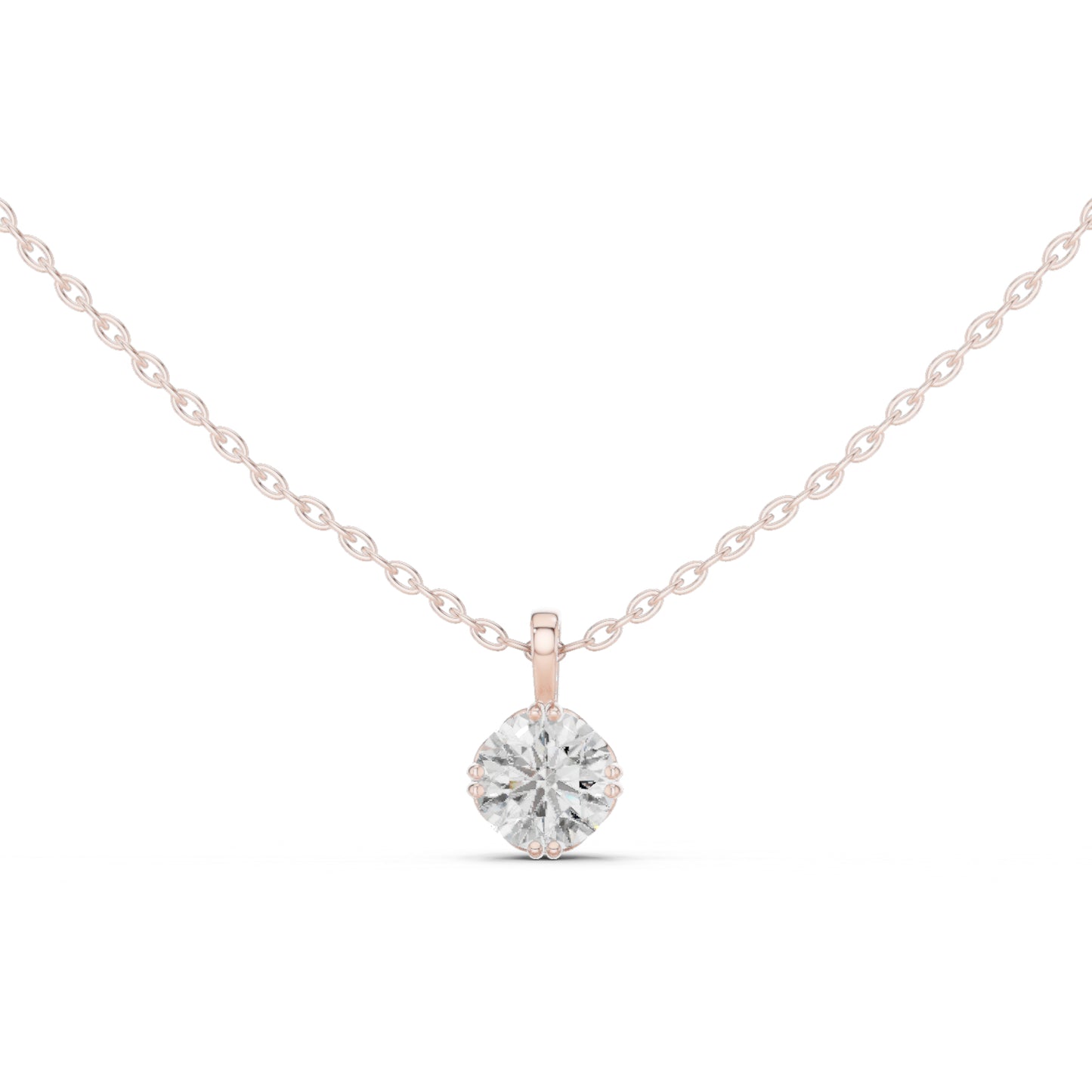 18K Yellow Gold Round Lab-Grown Diamond Pendant for Women | Bridal Wear | Pure Carat