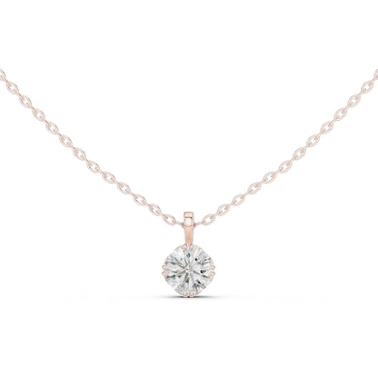 18K Yellow Gold Round Lab-Grown Diamond Pendant for Women | Bridal Wear | Pure Carat