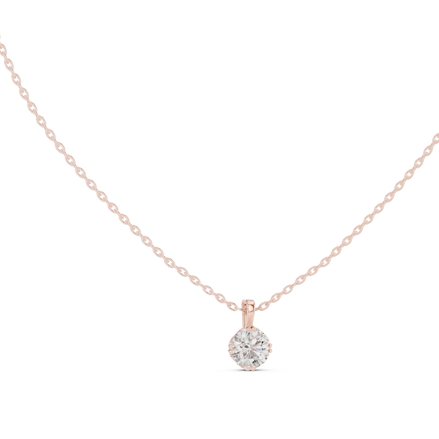 18K Yellow Gold Round Lab-Grown Diamond Pendant for Women | Bridal Wear | Pure Carat