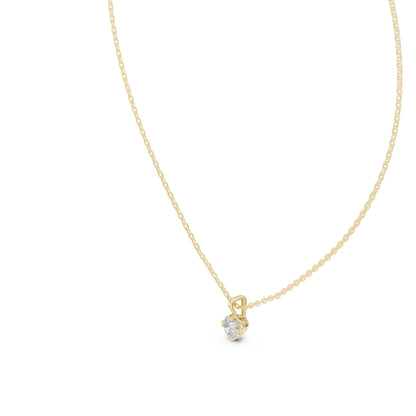 14K Yellow Gold Round Lab-Grown Diamond Pendant for Women | Wedding Wear | Pure Carat