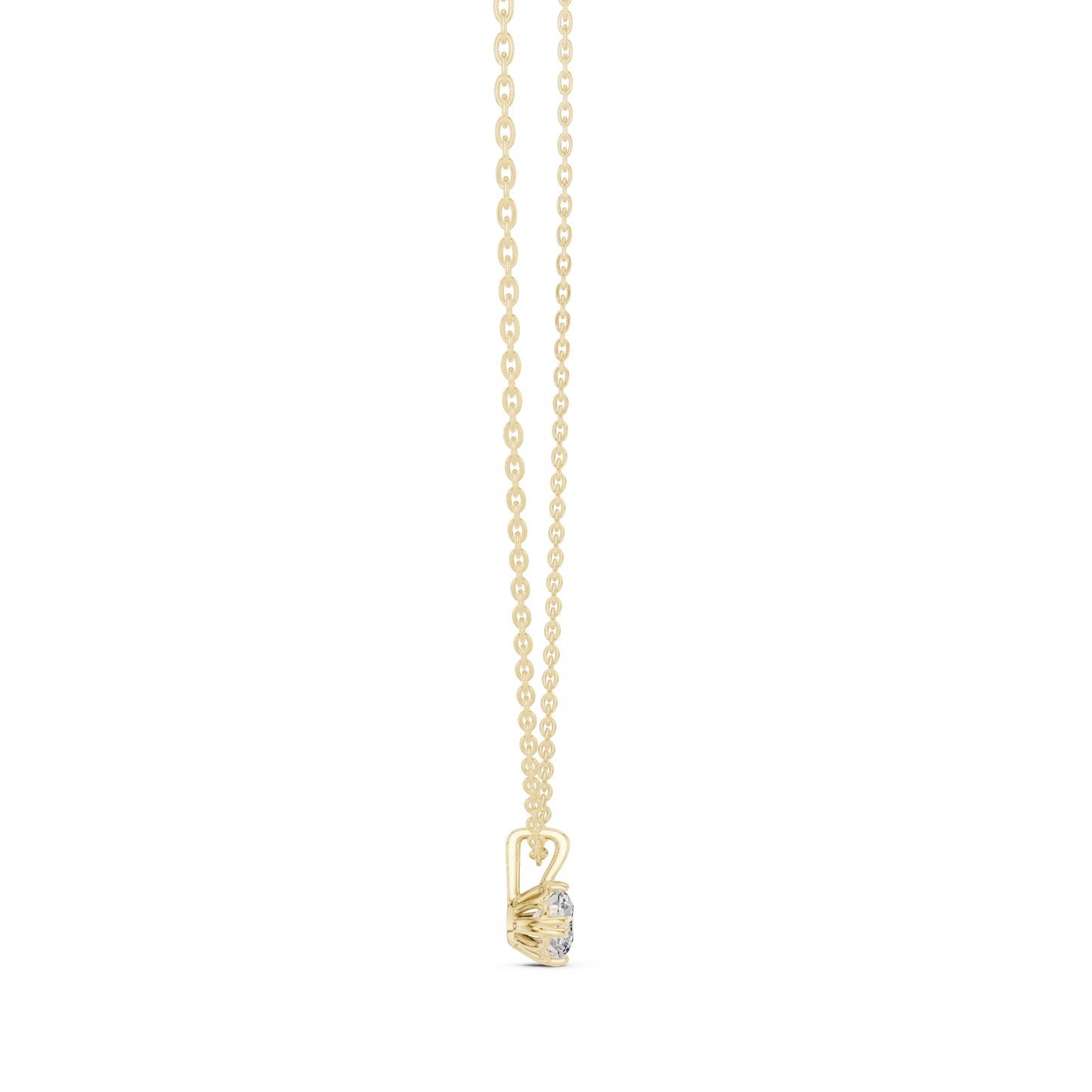 14K Yellow Gold Round Lab-Grown Diamond Pendant for Women | Wedding Wear | Pure Carat