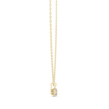 14K Yellow Gold Round Lab-Grown Diamond Pendant for Women | Wedding Wear | Pure Carat
