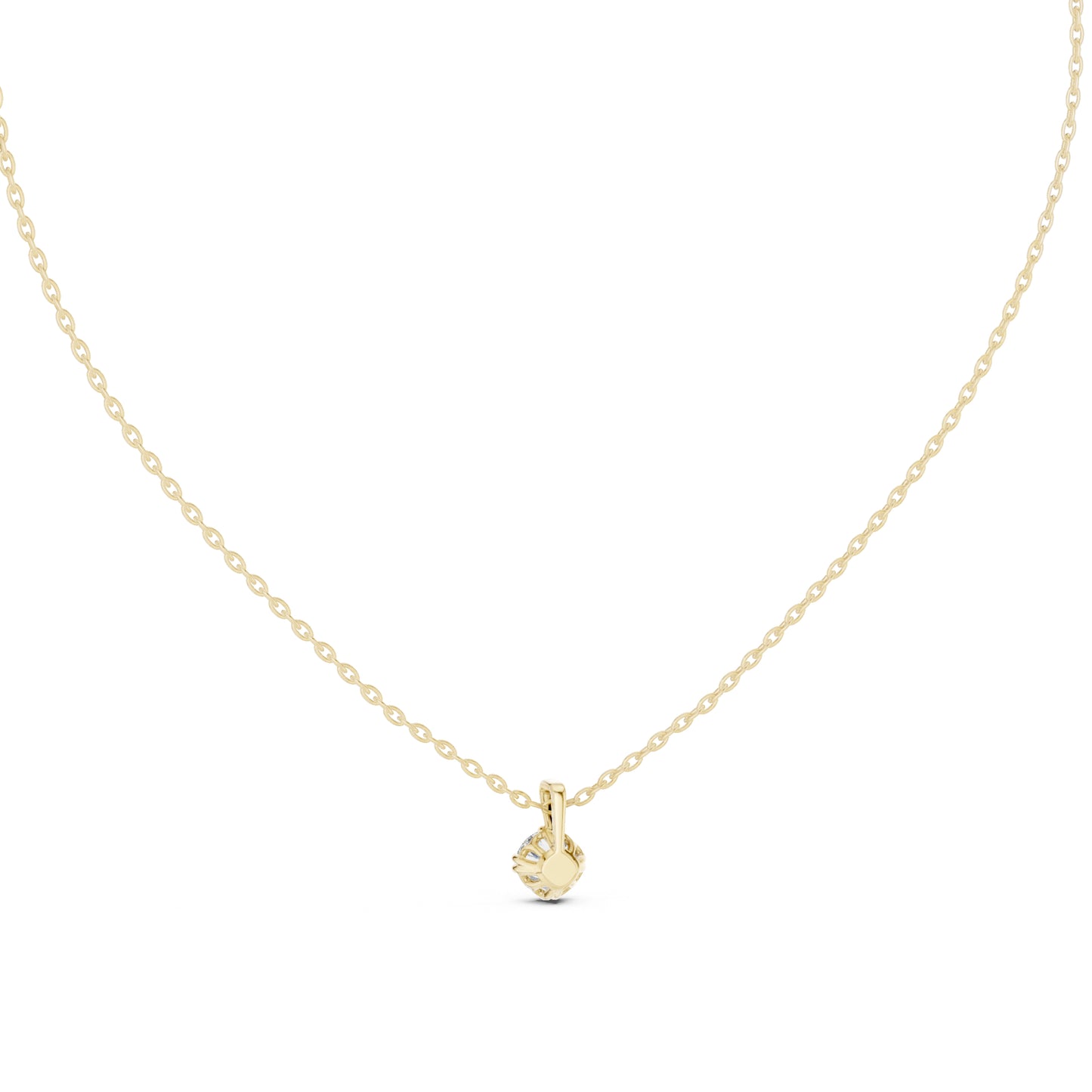 14K Yellow Gold Round Lab-Grown Diamond Pendant for Women | Wedding Wear | Pure Carat