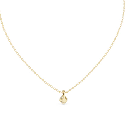 14K Yellow Gold Round Lab-Grown Diamond Pendant for Women | Wedding Wear | Pure Carat
