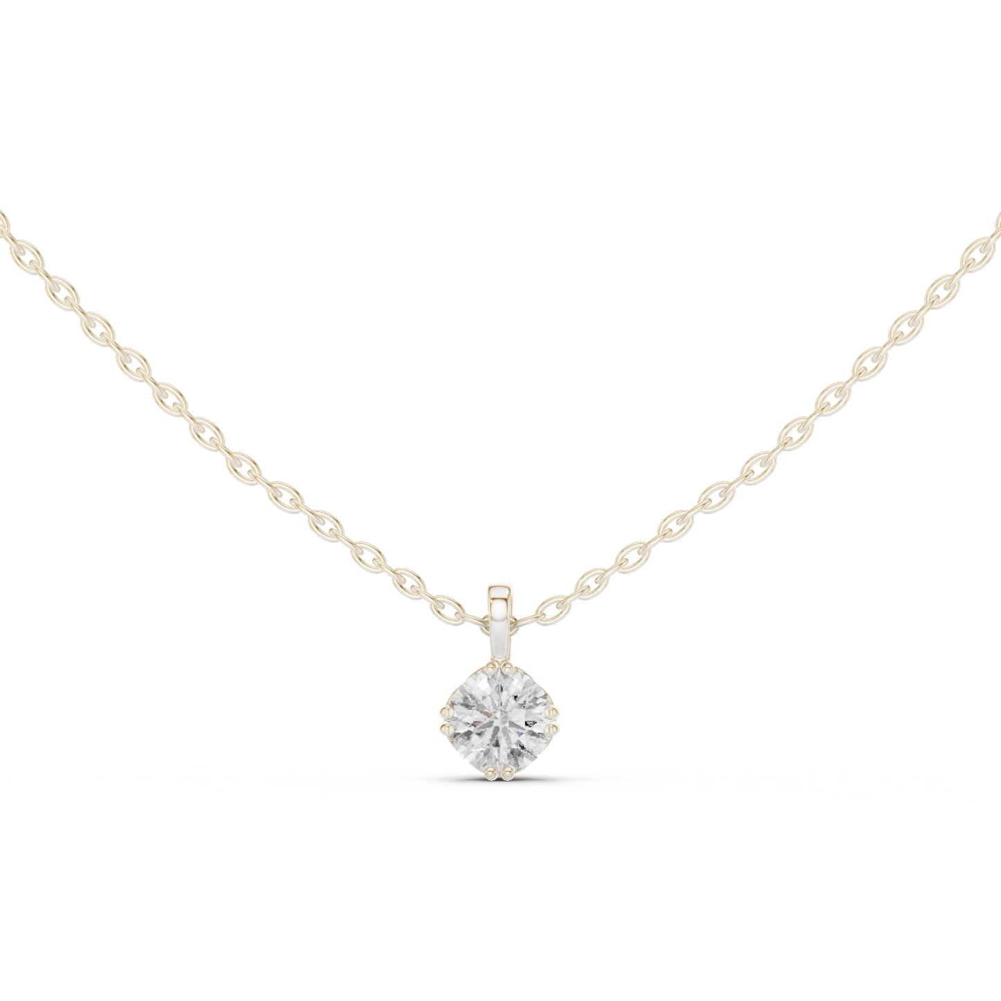 14K Yellow Gold Round Lab-Grown Diamond Pendant for Women | Wedding Wear | Pure Carat