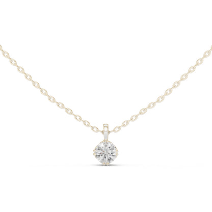 14K Yellow Gold Round Lab-Grown Diamond Pendant for Women | Wedding Wear | Pure Carat