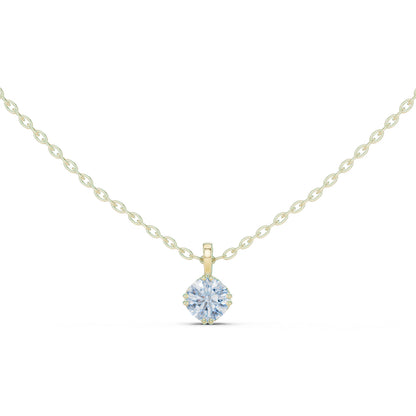 14K Yellow Gold Round Lab-Grown Diamond Pendant for Women | Wedding Wear | Pure Carat