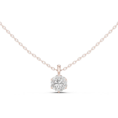 14K Rose Gold Round Lab-Grown Diamond Pendant for Women | Office Wear | Pure Carat