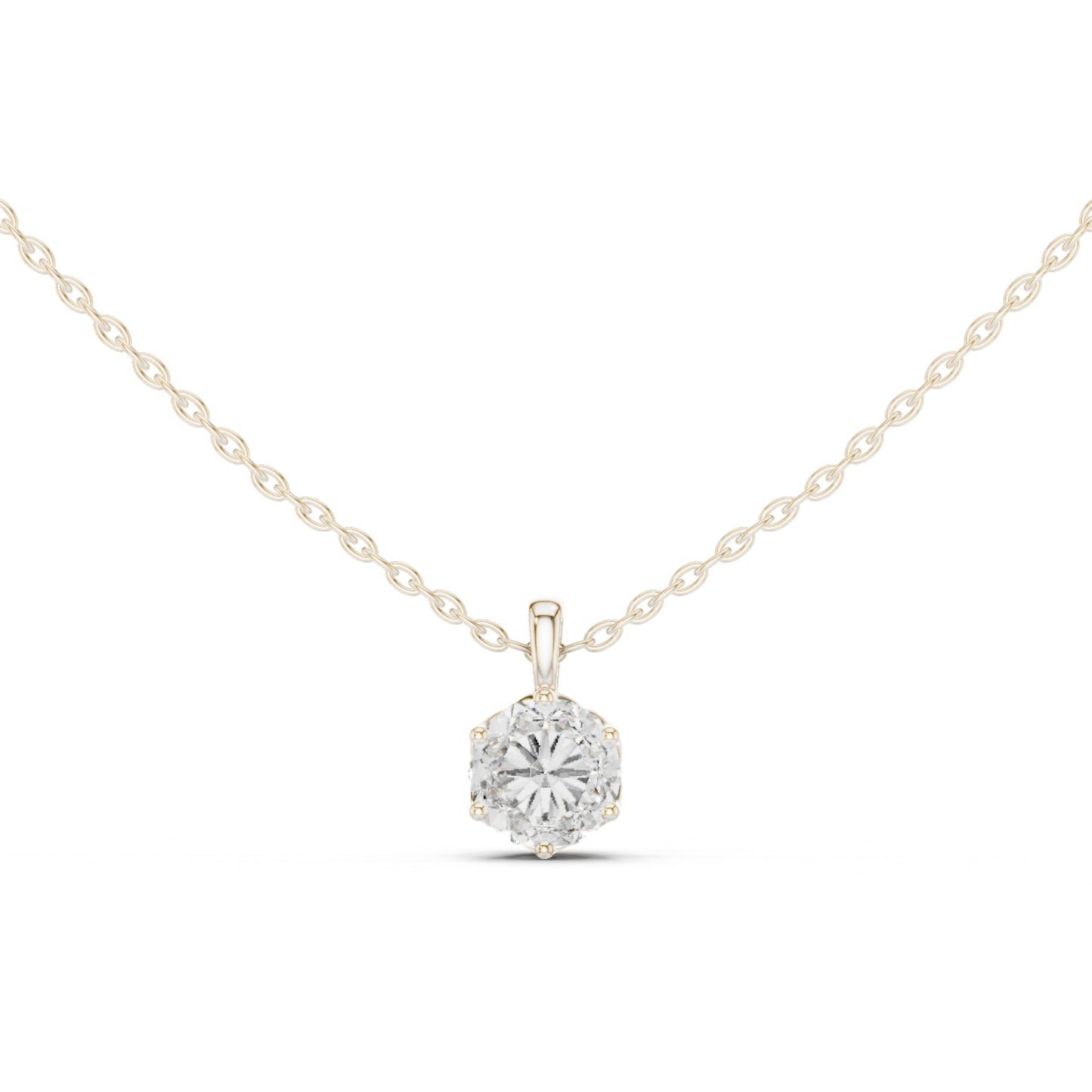 14K Rose Gold Round Lab-Grown Diamond Pendant for Women | Office Wear | Pure Carat