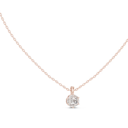 14K Rose Gold Round Lab-Grown Diamond Pendant for Women | Office Wear | Pure Carat