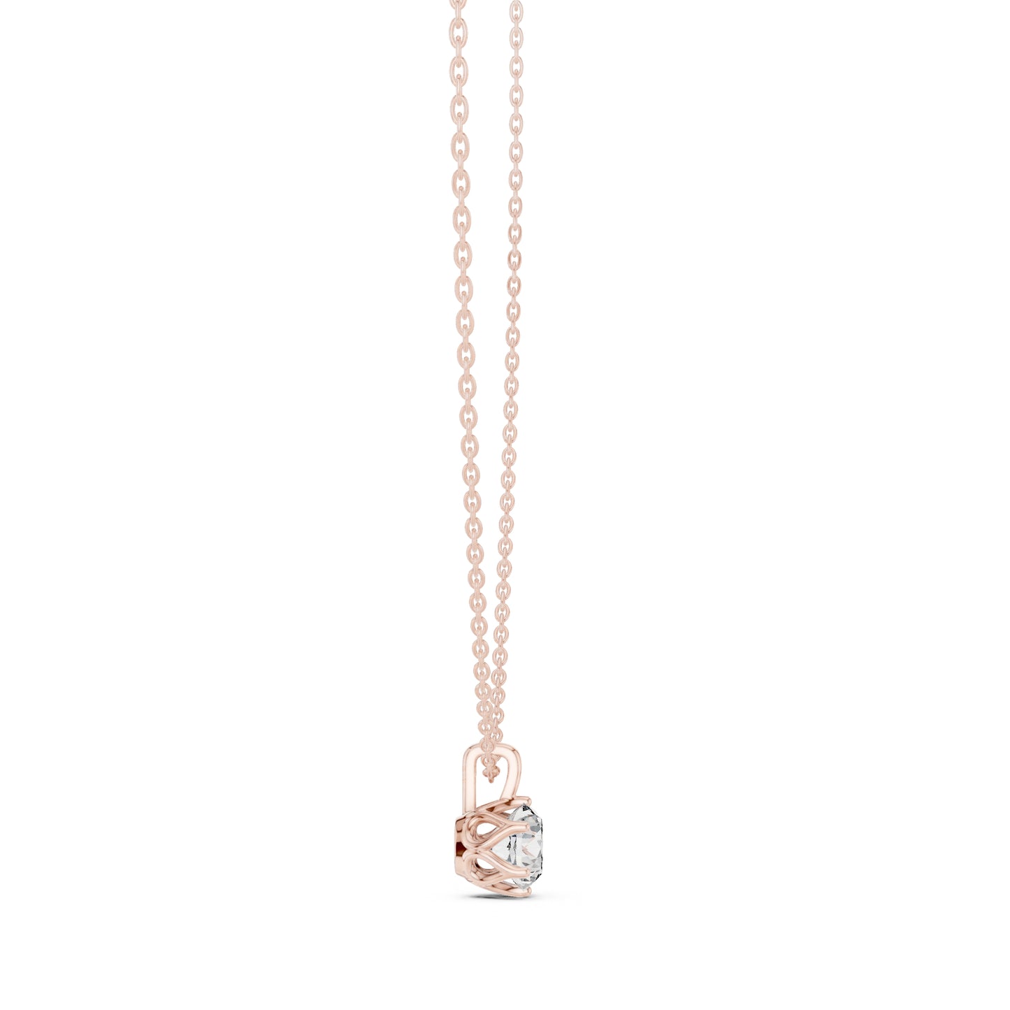 14K Rose Gold Round Lab-Grown Diamond Pendant for Women | Office Wear | Pure Carat