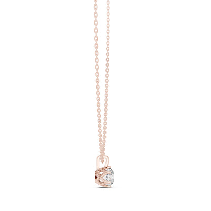 14K Rose Gold Round Lab-Grown Diamond Pendant for Women | Office Wear | Pure Carat