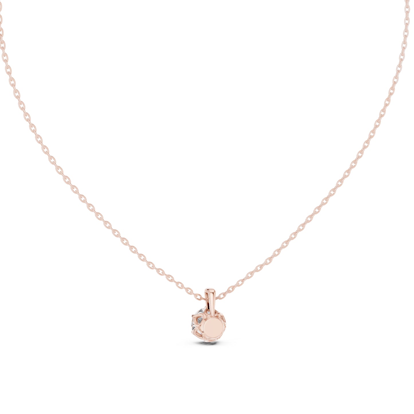 14K Rose Gold Round Lab-Grown Diamond Pendant for Women | Office Wear | Pure Carat
