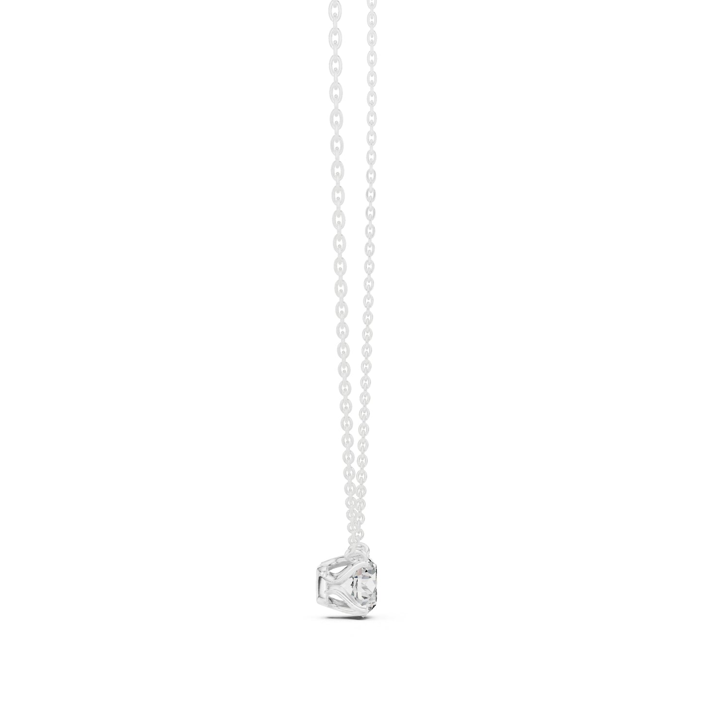 18K White Gold Round Lab-Grown Diamond Pendant for Women | Party Wear | Pure Carat