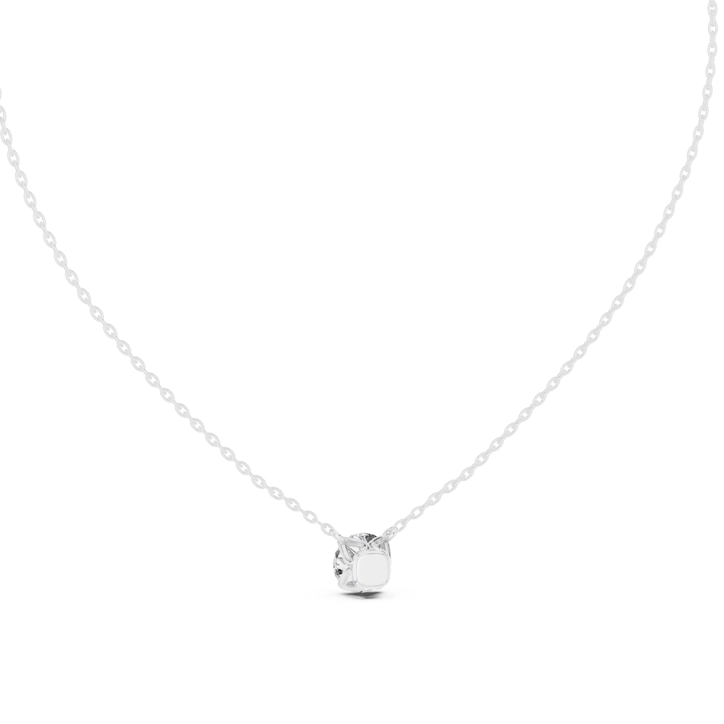18K White Gold Round Lab-Grown Diamond Pendant for Women | Party Wear | Pure Carat