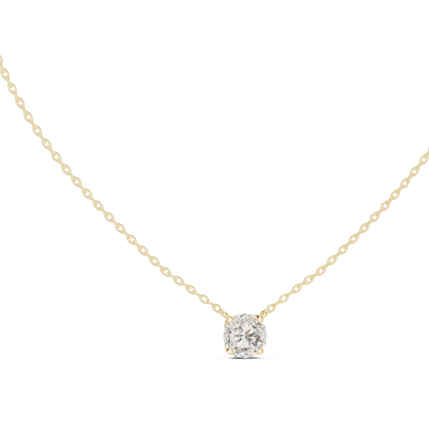 18K White Gold Round Lab-Grown Diamond Pendant for Women | Party Wear | Pure Carat